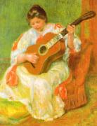 Pierre Renoir Woman with Guitar oil painting artist